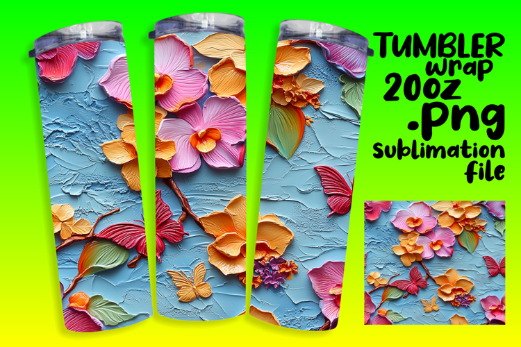 Beautifully Designed 20oz Tumbler , 3D Flower