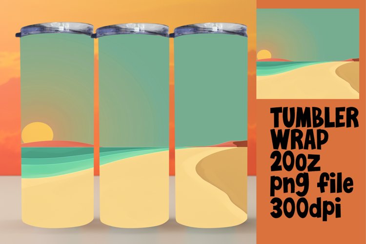 Unique Gradient Sublimation Tumbler Wrap Design 20oz example image 1