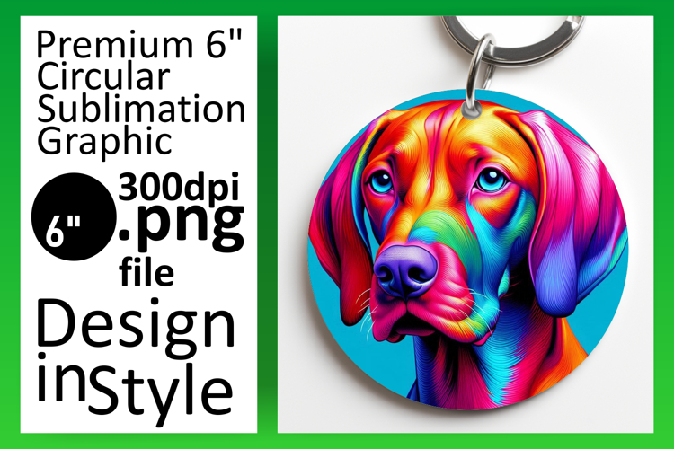 Trendy Round Design Sublimation Artwork , Dog