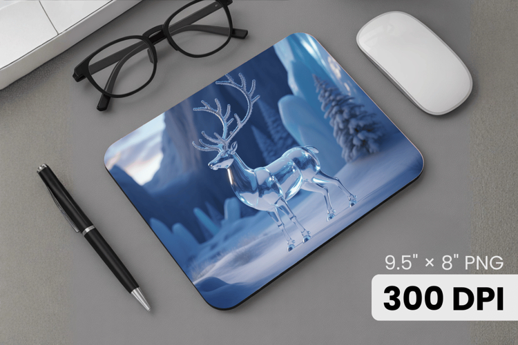 Winter Wonderland Snowflake PNG, Icy Tree Mouse Pad Design