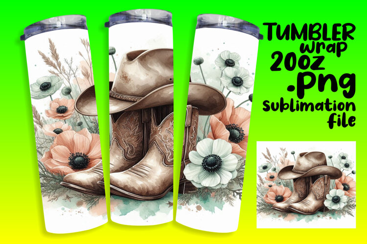 TRENDY 20oz Sublimation Artwork , Western example image 1