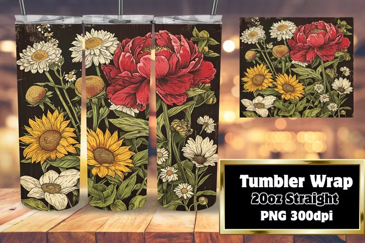Classic Blossom Sublimation Tumbler - 20oz Joy