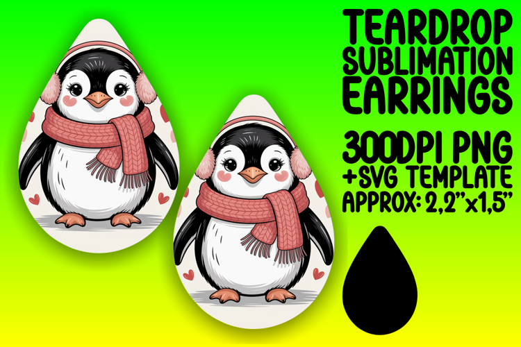Cute Teardrop Earrings PNG Artwork , Valenines Animals