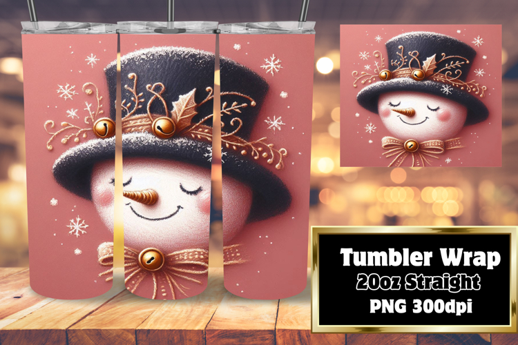Stylish Tumbler Design for Sublimation , Snowman
