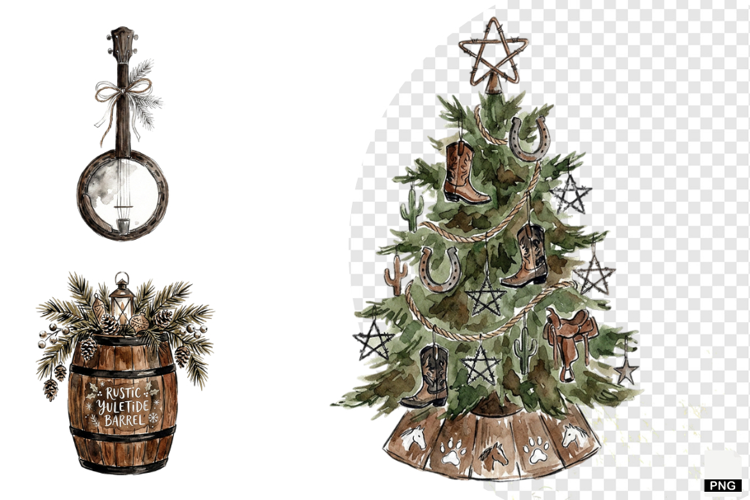 Christmas Festive Western Clipart