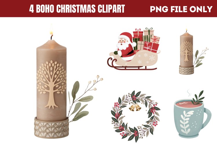 Boho Christmas Clipart Image 17