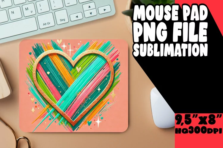 JOYFUL desk pad Sublimation Art, Heart