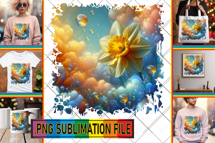 Cheerful TSHIRT Art Ideas PNG, 3D Flower