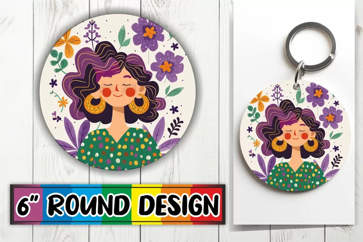 Beautiful Watercolor Portrait Round Design PNG