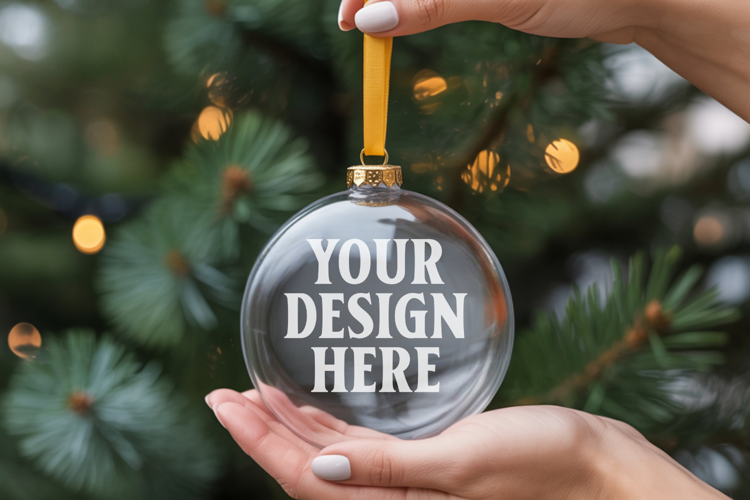 Acrylic Christmas Ornament Mockups , acrylic blank mockup