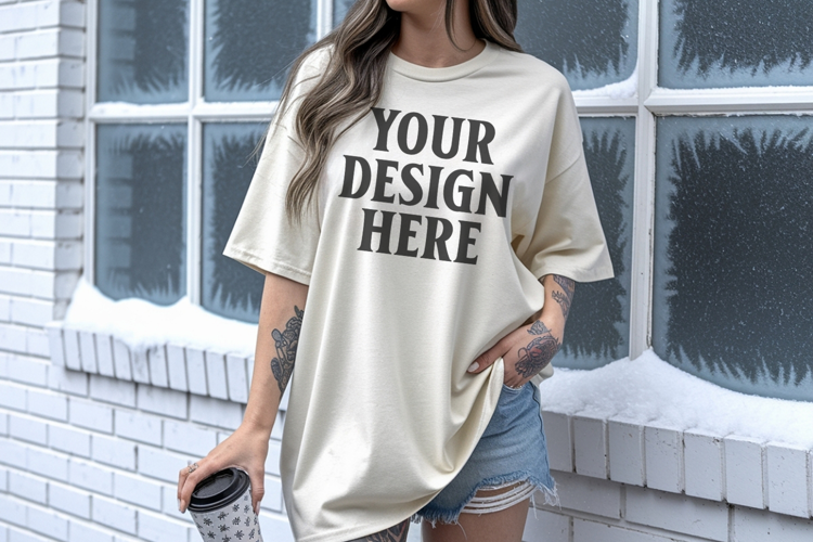 Ivory Christmas Comfort Colors 1717 TShirt Mockup, CC 1717