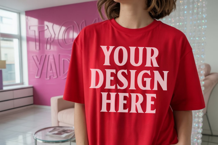 Comfort Colors 1717 Red T-Shirt Mockup