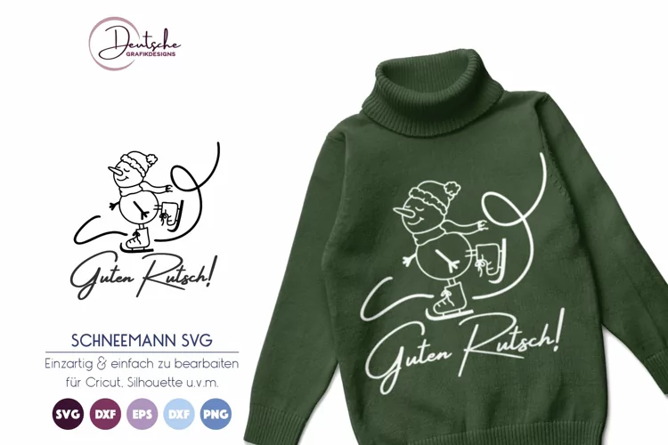 Guten Rutsch SVG | Schneemann SVG