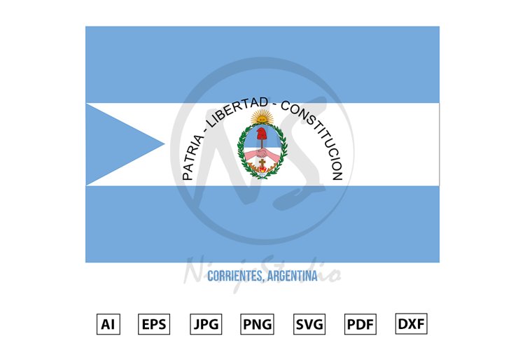 Corrientes Flag Vector. Flag of Argentina Provinces example image 1