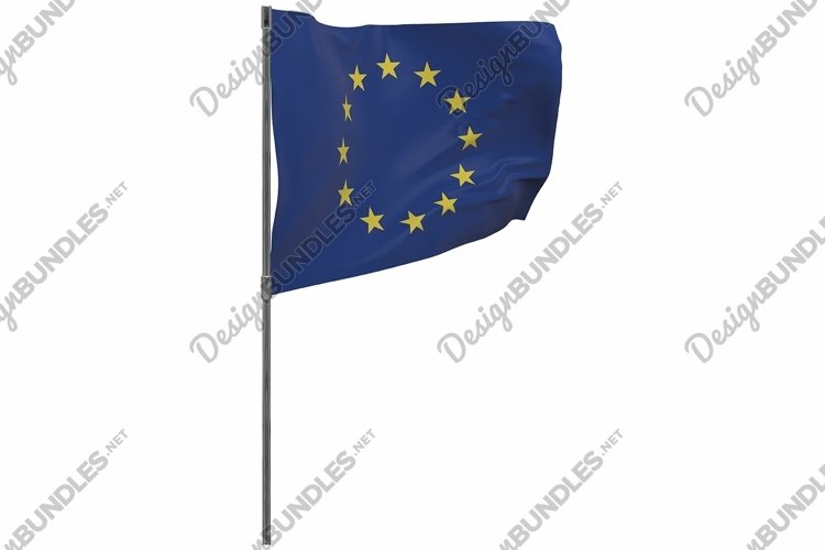 EU flag on pole. Europe flag