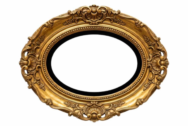 Aged Gold Picture Frame PNG