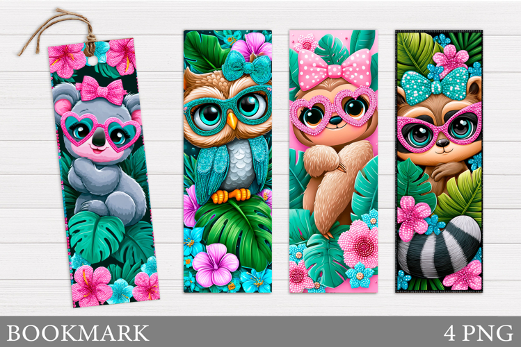 Funny Animals Bookmark Design. Summer Bookmark Printable example image 1