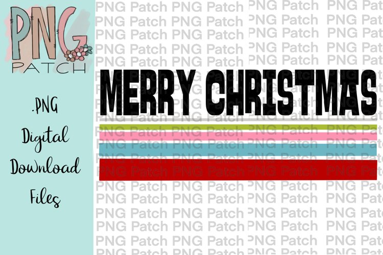 Merry Christmas, Colorful Retro Design, Christmas PNG File example image 1