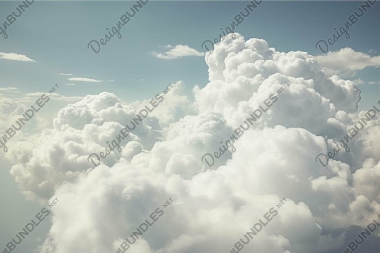 Majestic cumulus clouds from above example image 1