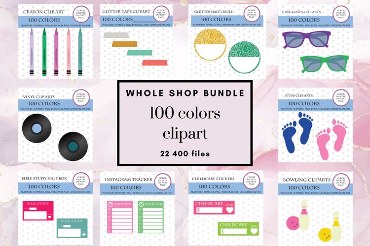 Whole Shop Stickers Bundle, Entire Store Deal, 100 Clipart example image 1