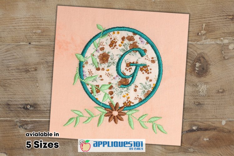 Floral Pattern Machine Embroidery Applique Design - Flowers example image 1