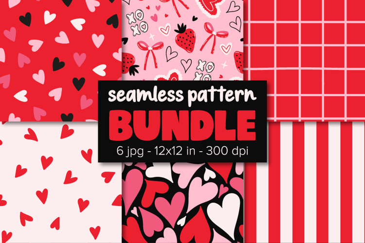Valentines Bundle Love Digital Papers