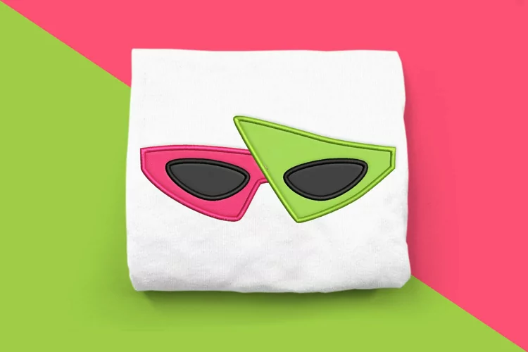 80s New Wave Sunglasses Applique Embroidery Design