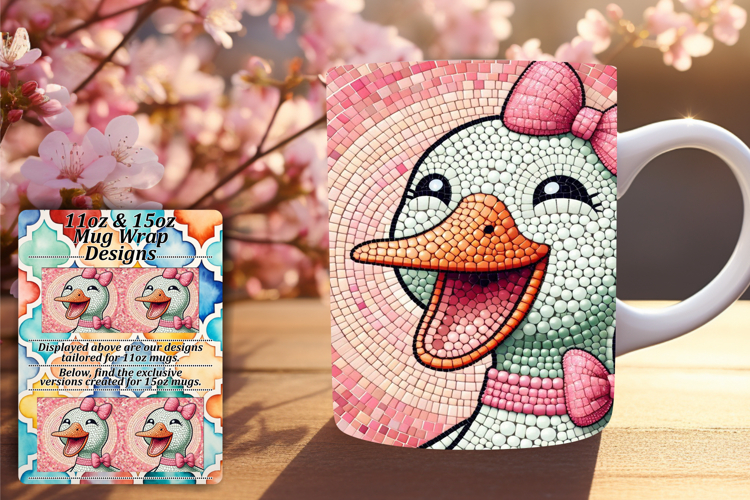 Lovely 15oz Mug Wrap Png Design , Goose