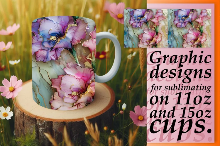 Lively Spring Blossom Fantasy Mug Wrap: Sublimation - 11oz/1