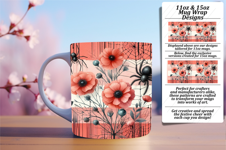 Radiant 15oz Mug Wrap Png Template , Halloween