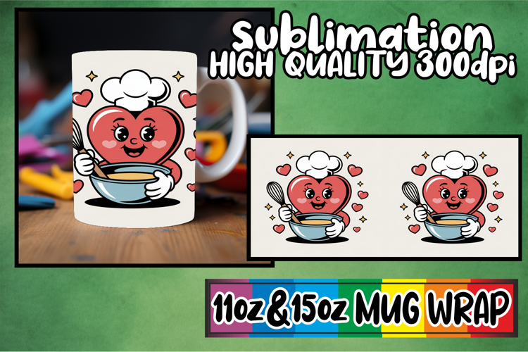 Heartfelt mornings 11oz 15oz sublimation wrap, Valenines Hea