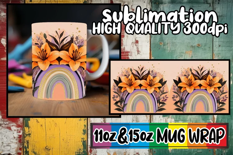 Wholesome joys 11oz 15oz mug wrap, Flower