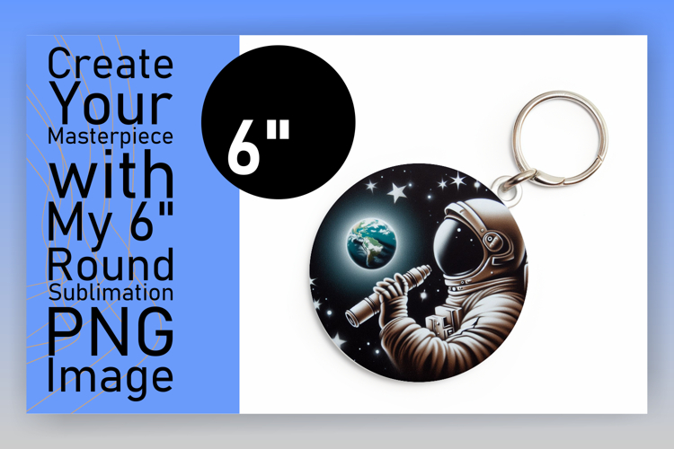 Creative Round Design Keychain Template , Astronaut