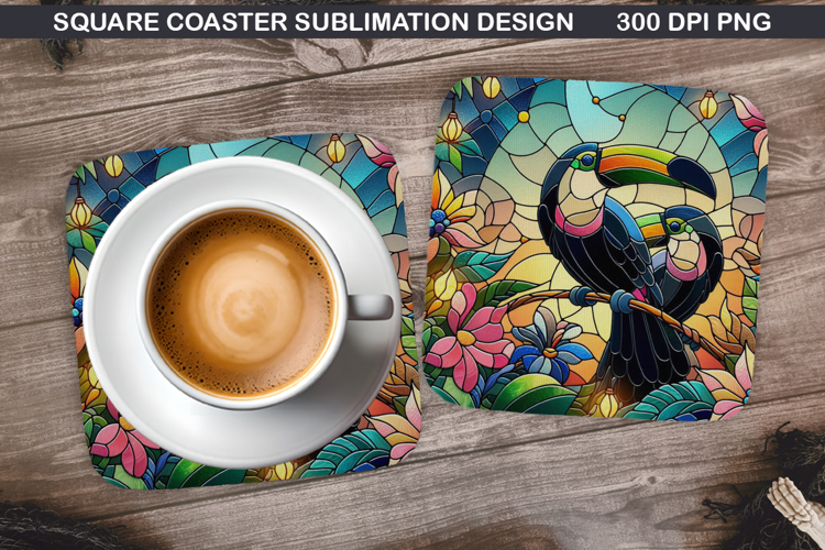 Toucan Coaster Sublimation, Summer Coaster PNG Design