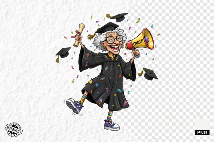Whimsical Graduation Grandma Clipart