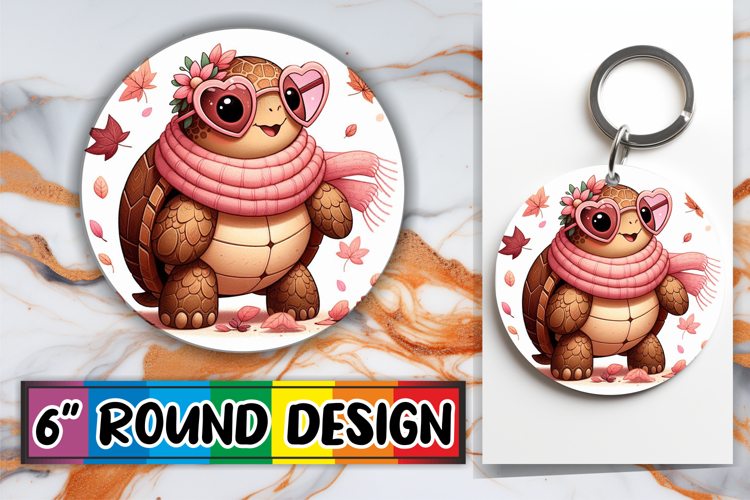 Bright Moments Round Design PNG, Turtle