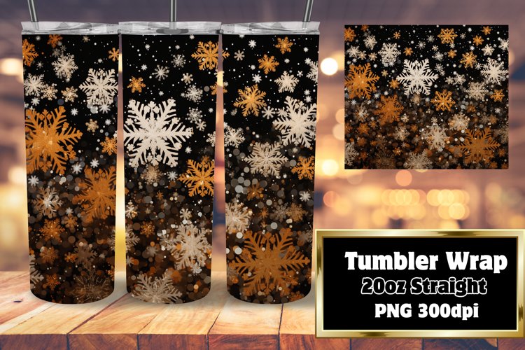 3D Snowflakes Pattern Festive Joy Tumbler Wrap 20oz