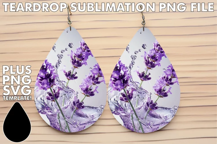 Serene Bloom: Floral Sublimation Teardrop Earrings Designs