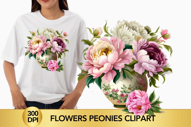 flowers peonies clipart, peonies sublimation