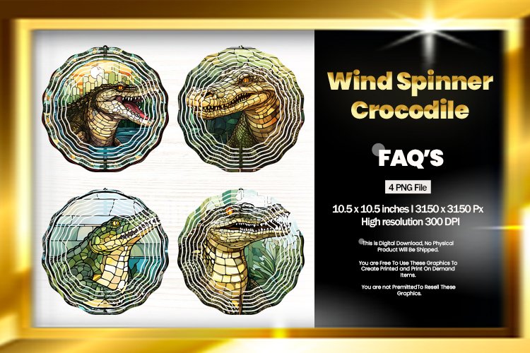 Crocodile Wind Spinner Sublimation - 04 Variation example image 1