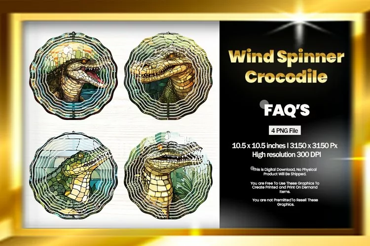 Crocodile Wind Spinner Sublimation - 04 Variation