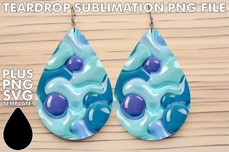 Artistic Expression Puff Pattern Teardrop Earrings