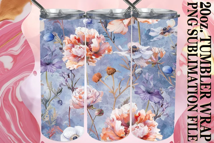 Radiant Petal Power Tumbler Wrap, Whimsical Beauty