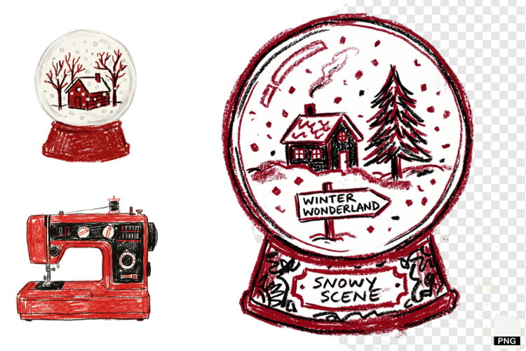Winter Coquette Elements Clipart