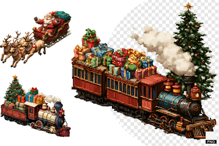 Pixel Art Christmas Clipart