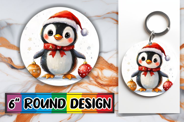 Lovely Round Design for Keychains , Xmas example image 1