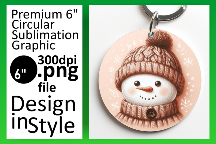 Cute Circle Coaster PNG Artwork , Snowman