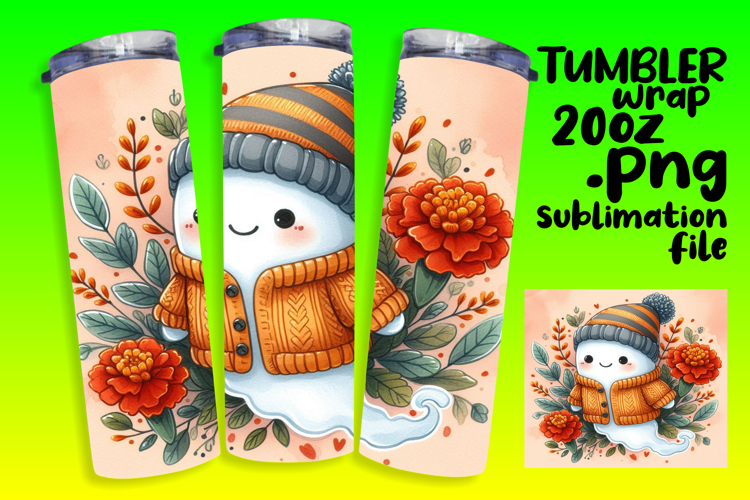 20oz Sublimation Design Download , Cute Ghost