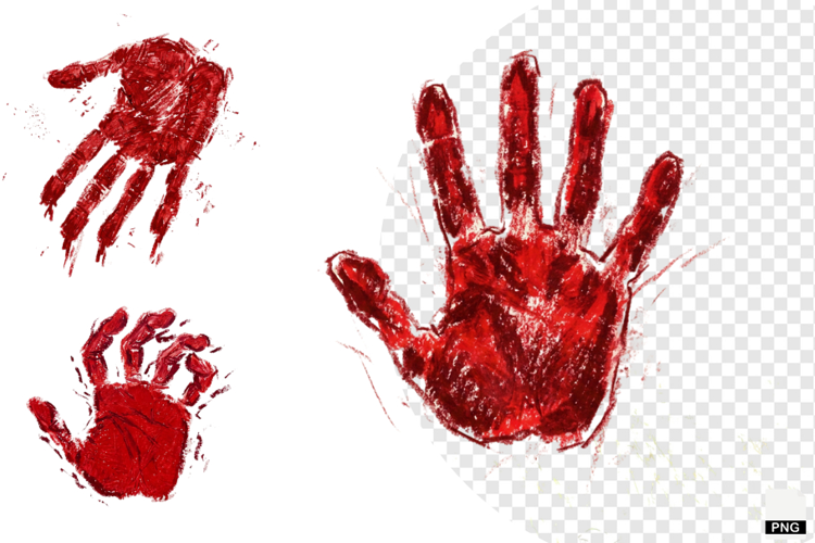 Halloween Red Handprints & Splatters PNG