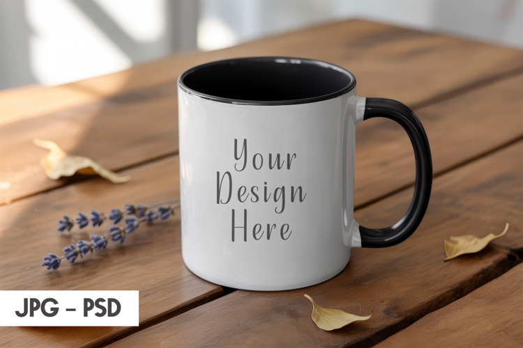 Matte Black Mug Mockup PSD